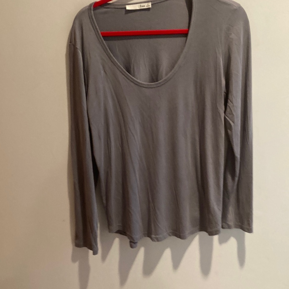 WILFRED by Aritzia Gray 3/4 Sleeve Relaxed Blouse